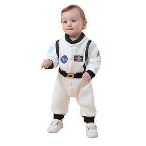 lot 10040 image: OLLULL Baby Astronaut Costumes, Unisex Toddler Space Suit, Halloween Dress Up Romper Pilot Costume(White,2-3 Years)