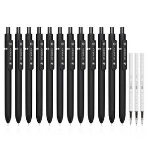 lot 18287 image: STAGEEK Black Gel Pens GX3, 12Pcs Fine Point Smooth Writing Pens with 3 Extra Refills, Quick Dry Black Ink Pens for Journaling, Office, Note Taking, School Supplies, Nurse Aesthetic(Black)