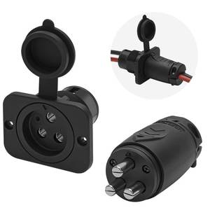 lot 18307 image: Moestoont 70A Trolling Motor Plug & Receptacle for 2 or 3 Wire 12-48V Systems Compatible with Minn Kota Marine Boat, Watertight Heavy Duty Electrical Power Connector Black