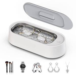 lot 18310 image: Gityso Ultrasonic Jewelry Cleaner, 45kHz Professional Ultrasonic Eyeglass Cleaner Machine with 14.88oz Stainless Steel Tank, Portable Cleaner for Glasses Rings Watches (White)