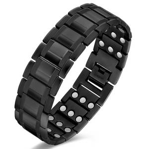 lot 18337 image: Cigmag Copper Bracelet for Men, Triple Row Magnetic Bracelet with Strength 3800 Gauss Magnets, Adjustable with Sizing Tool (Black)