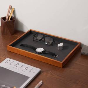 lot 1671 image: Oirlv Wood Flat Jewelry Tray Stackable Jewelry Drawer Organizer Showcase Jewelry Holder(Grey)