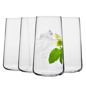 lot 1677 image: Krosno Drinking Glasses Set of 4 � 20.3 oz Large Water Juice Glasses Infinity Collection, Modern Tapered Highball Tumblers, Clear Glassware for Cocktails, Dishwasher Safe, Made in Europe
