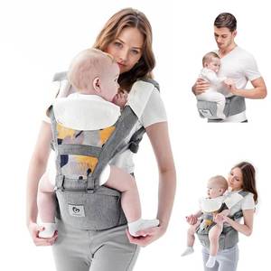 lot 1679 image: Baby Carrier, Bellababy Multifunction Baby Carrier Hip Seat (Ergonomic M Position) for 3-36 Month Baby, 6-in-1 Ways to Carry, All Seasons, Adjustable Size, Perfect for Shopping Travelling (Grey)