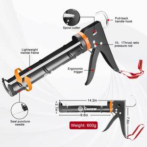 lot 1683 image: Caulk Gun Kit, Smooth Silicone Caulking Gun and Caulk Remover Tool, Sealant Finishing Tool Grout Scraper for Kitchen Bathroom Window Sink Joint, All in One with Gift Box
