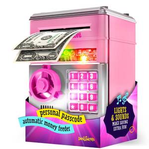lot 1686 image: Piggy Bank for Kids - Electronic Money Saving Box wCode- ATM Safe - Toy Coin Bank - Toys for Girls Age 3, 4, 5, 6, 7 - Birthday Gifts for 8, 9, 10, 11, 12 Year Old Girl