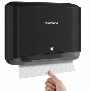 lot 1688 image: Paper Towel Dispenser, MultifoldTrifoldC Fold Papers Dispenser, Bathroom Hand Towels Wall Mounted Tissue Holder, No-Drill Adhesive Commercial or Home Black