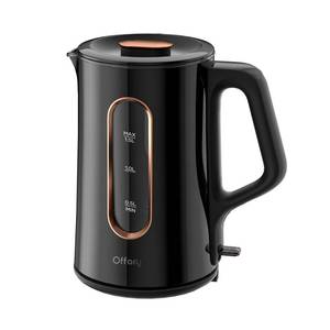 lot 1720 image: OFFACY Electric Kettle, Double Wall Glass Inner, Hot Water Boiler Heater Pot, 1.5-Liter, 1200 Watts for Fast Boiling, 53oz BPA Free, Glossy Black