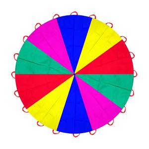 lot 2104 image: AMYESE 13ft Rainbow Parachute with 20 Handles for Kids Outdoor Party Games, Team Building Play Parachute Group Cooperative Team Game Toys, Family Get-Together Entertainment
