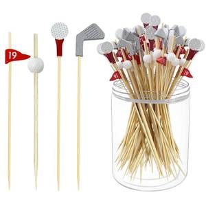lot 2111 image: 200Pcs Golf Cocktail Picks,4.7 Inch Golf Theme Toothpick Sandwich Fruit Cocktail Picks for Golf Catered Events Buffet Party Holiday Supplies,Style B