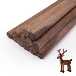 lot 2113 image: 10 Pack Walnut Wooden Dowel Rods 38 x 12 Inch (10 x 300mm) Unfinished Round Hardwood Sticks for Crafts, Woodworking, Building Models and DIY Projects