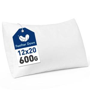 lot 2124 image: MIULEE Premium Feather and Down 12x20 Throw Pillow Insert Soft Fluffy Throw Pillow Double-Layer Cotton Fabric for Sofa Bed Couch Prevents Feather Leakage