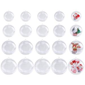 lot 2129 image: LYLYFAN 20 Pack Clear Plastic Fillable Ornament Ball for Christmas,Holiday, Wedding,Party,Home Decor 4 Sizes (50607080mm)