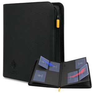 lot 2130 image: Card Guardian - Toploader binder 4 Pocket top loader binder with Zipper for 160 Cards - Side Loaded Pockets - Compatible with Sports and Trading Cards TCG (Black)