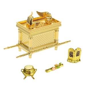 lot 2135 image: Whdifsag Ark of The Covenant Model Replica - Biblical Tabernacle with Aaronfts Rod, Manna and Stone Tablets for Collectors, Religious Decor, Bible StudySmall