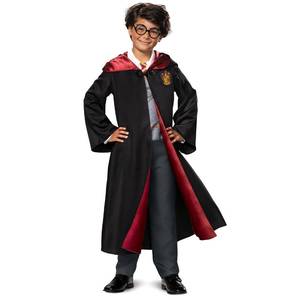 lot 2143 image: Disguise Harry Potter Costume for Kids, Official Wizarding World Hooded Robe and Jumpsuit, Deluxe Child Size Medium (7-8)