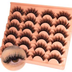 lot 4058 image: ALICROWN Fuzzy Eyelashes False Lashes Natural Wispy Fake Eyelashes Full Mink Lashes C Curly Strip Lashes Pack 12 Pairs