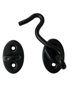 lot 4062 image: QCAA Reversible Hook, 304 Stainless Steel Cabin Hook Latch and Eye, 2-12in, Matte Black, 2 Pack, Made in Taiwan