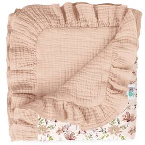lot 4067 image: lulumoon Ruffle Muslin Baby Blanket Soft Breathable Cotton Crib Blanket for Newborn Girls - Lightweight Receiving Wrap for Stroller and Photography Backdrop 40inx36in(Flower)