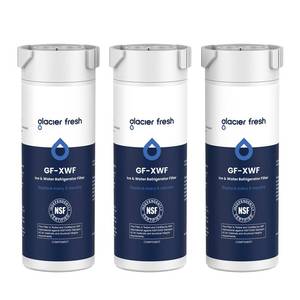 lot 4068 image: GLACIER FRESH XWF Replacement for GE XWF Refrigerator Water Filter Pack of 3 (Not XWFE)