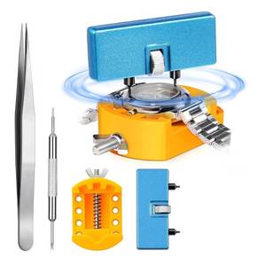 lot 4094 image: Faizpors Watch Battery Replacement Tool Kit, Case Opener Set with Tweezers and Repair Tools