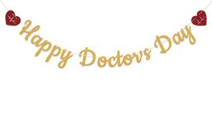 lot 4113 image: Happy Doctorfts Day Banner, Thank You Doctor Banner, Doctorfts Day Decorations, Doctor Appreciation Party Decor Gold Glitter