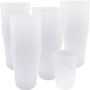 lot 5075 image: ZHANGBY 30 Pack Stadium Cups, 16 oz Clear Plastic Tumblers, Reusable Party Cups