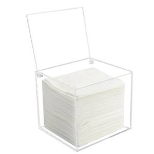 lot 5076 image: Watpot Disposable Face Towel Storage Box Compatible with Facial Towel XL, Acrylic Disposable Face Towelette Holder Container, Clear small crack top left corner