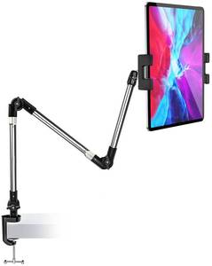lot 5079 image: woleyi Adjustable Tablet Mount Holder, Aluminum 35in DeskBed Clamp Tablet Stand with Foldable 360° Swivel Arm, for iPad Pro Air Mini, Galaxy Tabs, Z Fold, iPhone, Switch, Fire HD, 4.7-13in Devices