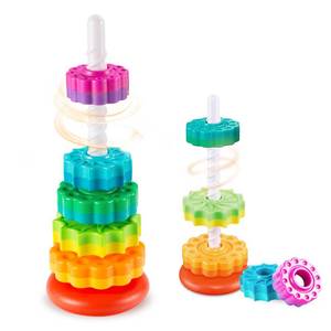 lot 5089 image: Eivaai Baby Spinning Stacking Toys Sensory Toys for Toddlers 1-3, Rainbow Ring Spin Montessori Toys for Babies 6-12 Months, Autism Learning Toy for 1 2 3 One Year Old Girl Boy Christmas Birthday Gifts