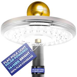 lot 5110 image: Flagpole Department Ultra Bright Solar Powered Flag Pole Light  100percent Coverage with 48 LEDs  14-Hour Dusk to Dawn  Waterproof  Obey The U.S. Flag Code  Auto ONOff System  Easy to Install
