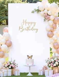 lot 6166 image: Square Arch Backdrop Cover, 6.6FT x 4FT White Stretchy Spandex Fitted Square Arch Stand Cover for Birthday Party Wedding Ceremony Banquet Photo Decoration