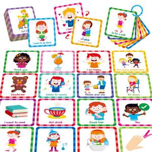 lot 6181 image: Special Needs Communication Cards, 40 Double-Sided Cards 80 Basic Special Needs for Children and Adults with Autism, Speech Delay Visual Aid Non Verbal Speech Therapy for Toddlers, Kids, Seniors