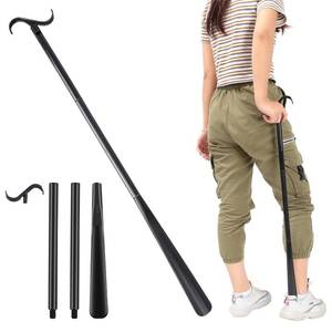 lot 6184 image: 35in Long Dressing Stick with Shoe Horn with Sock Removal Tool, Adjustable Extended Dressing Aids for Shoes, Socks, Shirts and Pants