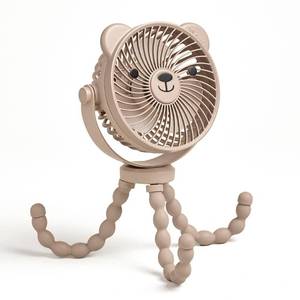 lot 6186 image: Itzy Ritzy Baby Stroller Fan - Rechargeable Fan Features 360 Degree Swivel, Flexible Wraparound Legs and 3 Speeds (Bear)