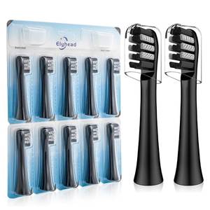 lot 6196 image: Replacement Toothbrush Heads Compatible with Colgate 360 Power Charoal Battery Toothbrush, Black, 10 Pack