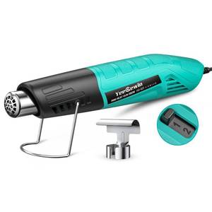 lot 6204 image: Yeegewin Heat Gun, 380W Fast Heat Mini Hot Air Gun with 2-Temp Settings 480°F-850°F(249°C-455°C) Overheat Protection Reflector Nozzle, 4.9Ft Long Cable for Shrink Wrap,Vinyl, Crafts, Epoxy Resin