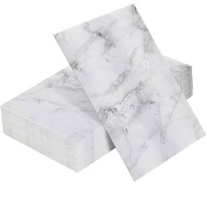lot 6227 image: Zonon 50 Pcs White Marble Guest Towel Disposable Bathroom Paper Napkins Decorative Hand Towels 3 Ply Beverage Dinner Napkins 13x16 Inch for Wedding Cocktail Party Event Table Decor