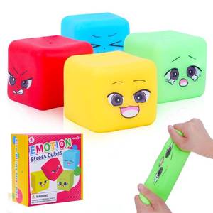 lot 6230 image: Stress Balls Sensory Toys for Kids 4 Pack Emotion Slow Rising Squishy for Anxiety Stress Relief - Stress Fidget Squeeze Cubes for Kids Adults Autism,Classroom Prizes and Party Favors used