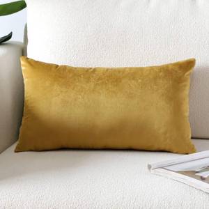 lot 6239 image: Artscope Luxury Velvet Pillow Covers Super Soft Decorative Square Throw Pillow Covers Case Cushion Covers for Sofa Couch Bedroom Car Decor 12x20 Inch Gold