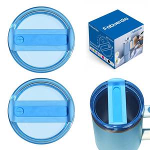 lot 6241 image: Fabuerdia 40 OZ Tumbler Lid Replacement Compatible for Stanley Quencher, 2 Pack Spill Proof Clear Tumbler Covers for Stanley Cup Accessories(Blue)