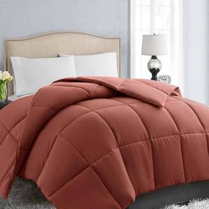 lot 6244 image: EASELAND Full Size Down Alternative Comforter - Quilted Duvet Insert for All Seasons, Soft Lightweight with Corner Tabs, Summer Winter Warm Bedding, Terracotta 8286 Inches