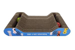 lot 6251 image: VelloPack Cat Scratcher Cardboard  Reversible Corrugated Scratch Pad  Eco-Friendly  Durable  for Indoor Cats  Includes Catnip