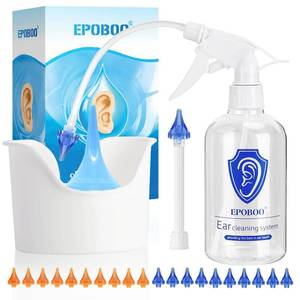 lot 6255 image: Ear Wax Removal Spray Bottle � Safe and Effective Ear Irrigation, FSA-HSA-Eligible, 500ml Bottle with Big Basin, Drying Bulb, 20 Reusable Soft Tips, Rigid Pipe for One-Person and Flex Tube for Family Use