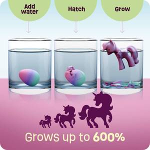 lot 6268 image: DanandDarci Unicorn Hatching Surprise Eggs for Kids - Birthday Gift for Girls - 6 Pack Grows 600percent - Toys for Girls 3-8 - Party Favors for 3 Year Old Girl - Gifts for Ages 3 4 5 6 7 8