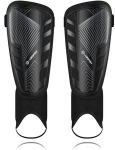 lot 6295 image: Upgraded Soccer Shin Guards for Kids Youth Adults, CE Certified AirsFish Shin Guard Sleeves Protection Gear for Boys Girls Soccer Games EVA Cushion Reduce Shocks and Injuries (Black, S Plus)