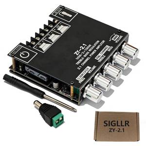 lot 6297 image: Bluetooth 5.1 Audio Stereo Amplifier Board,200W HiFi 2.1 Channel Mini Subwoofer Power Amp Module with Treble and Bass Control,DC 12-24 V, Audio Amp Board for Home DIY Wireless Speaker