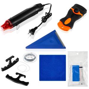 lot 6300 image: WILLBOND Emblem Removal Tool Kit Vinyl Wrap Kit Plate Line Remover with 5m PE Cord Heat Gun Razor Blade Scraper Squeegee Scratch Repair Paste Applicator Sponge Towel for Car Wrapping Film Installation