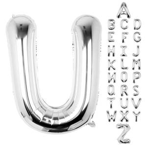 lot 6307 image: AOAOParty Letter Balloons 40Inch Large Giant big Foil Mylar Silver Balloons U for Birthday Party Decorations