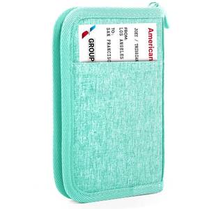 lot 6324 image: Single Passport Holder for Travel, RFID Travel Document Organizer for Women Waterproof Passport Wallet Men Portable Case for Cards, Boarding Pass, ID, Money, Tickets with Zipper